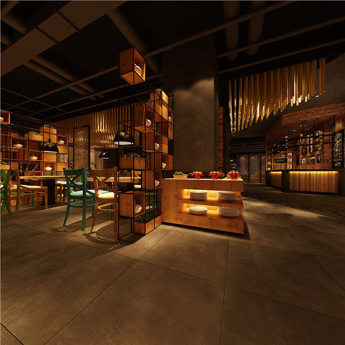 7080主題餐廳就餐區(qū)裝修設計效果圖