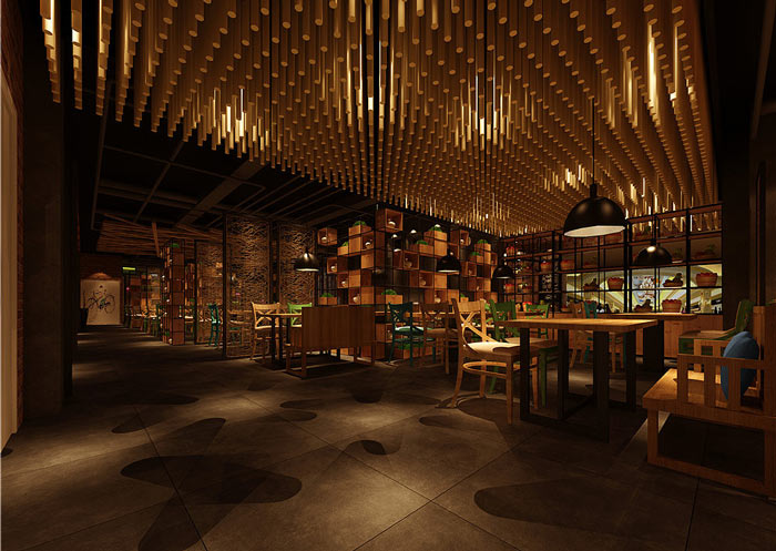 7080主題餐廳過道裝修設計效果圖