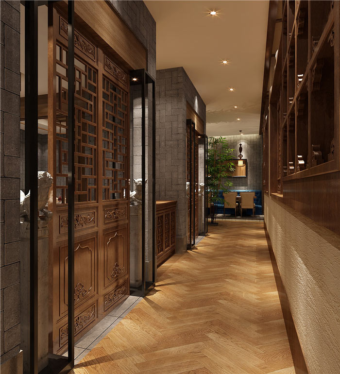 中式餐廳過(guò)道裝修設(shè)計(jì)效果圖