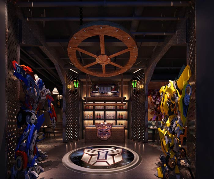 變形金剛主題餐廳進(jìn)門區(qū)裝修設(shè)計效果圖