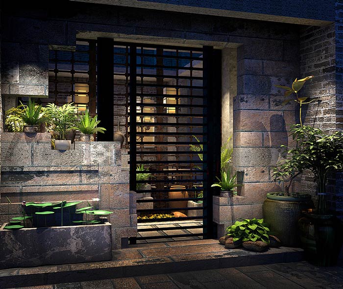 主題餐廳綠植裝修設(shè)計效果圖