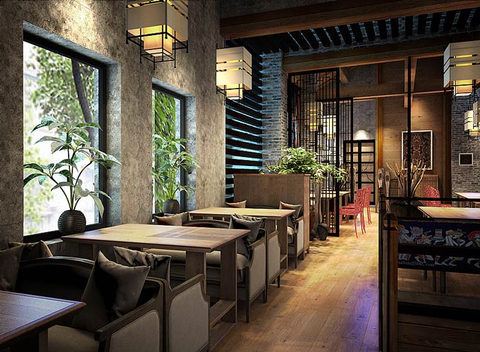 主題餐廳二樓餐區(qū)裝修設(shè)計效果圖