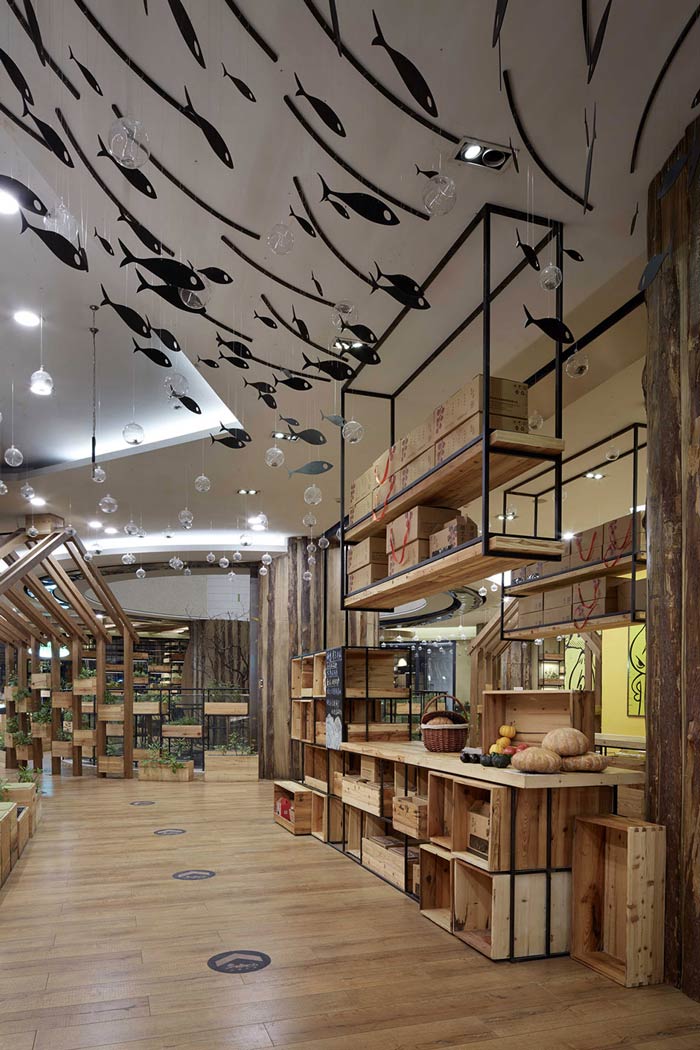 特色生態(tài)餐廳入口過道裝修設計效果圖