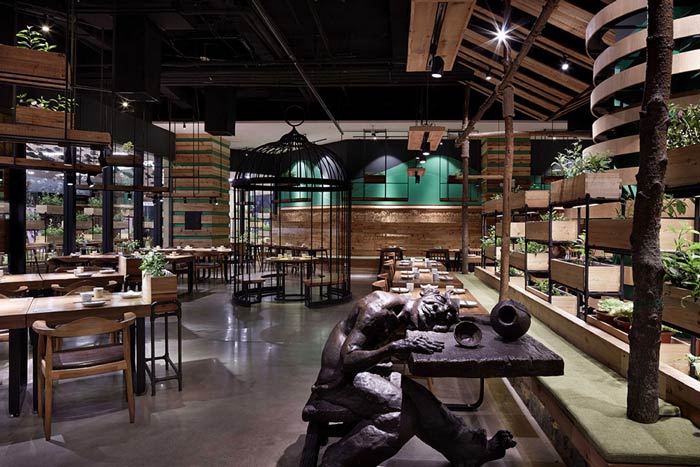 特色生態(tài)餐廳餐區(qū)裝修設計效果圖