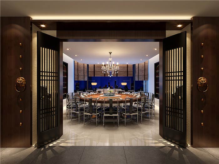 肥牛火鍋店大包廂裝修設(shè)計(jì)效果圖