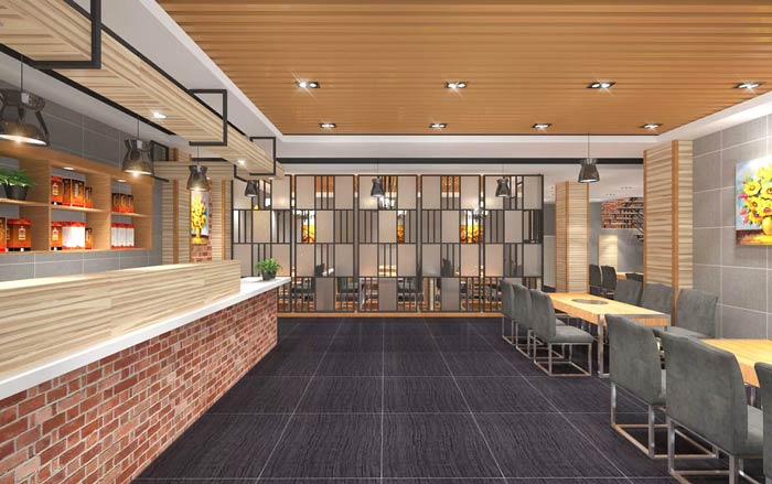 魚火鍋店前臺裝修設(shè)計效果圖