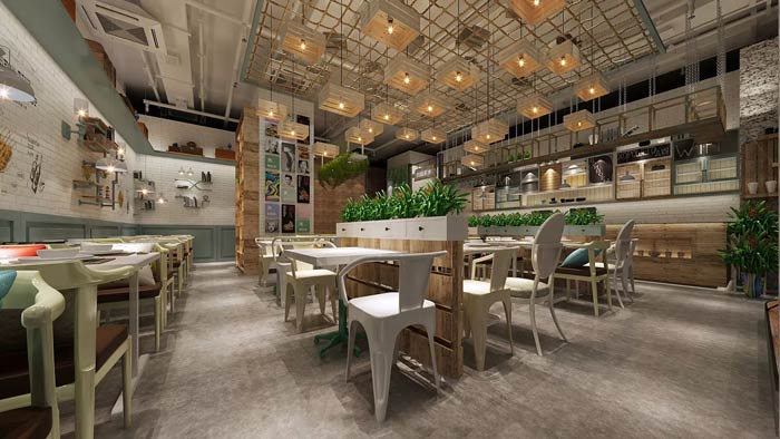 烤魚(yú)燒烤店餐區(qū)裝修設(shè)計(jì)效果圖