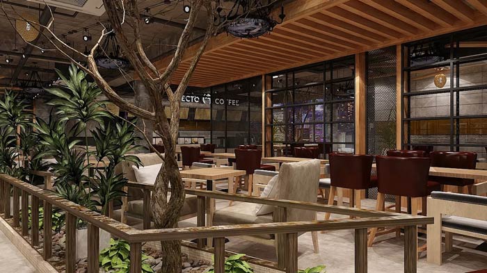 咖啡館聊天區(qū)裝修設(shè)計效果圖