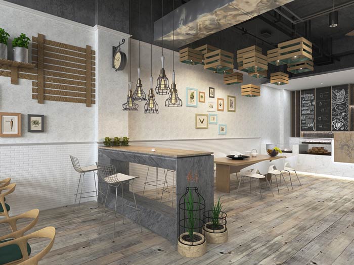 街角的咖啡店吧臺區(qū)裝修設(shè)計效果圖