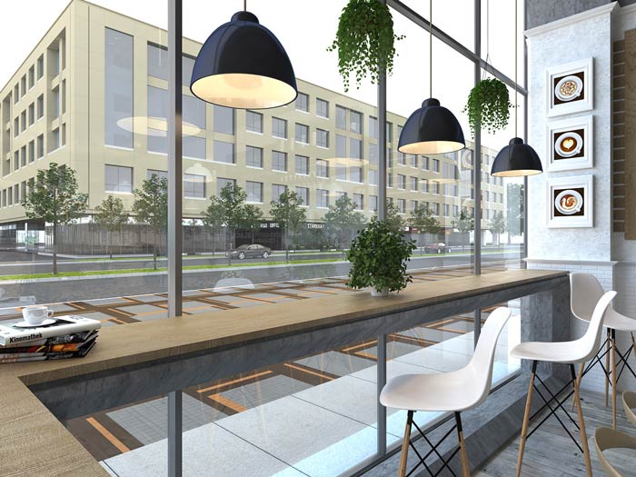 街角的咖啡店吧臺裝修設(shè)計效果圖