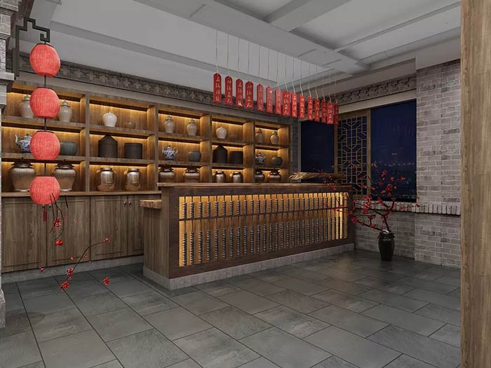 中餐廳進(jìn)門區(qū)設(shè)計效果圖