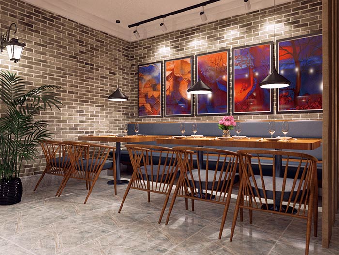 私房菜餐廳餐區(qū)裝修設計效果圖