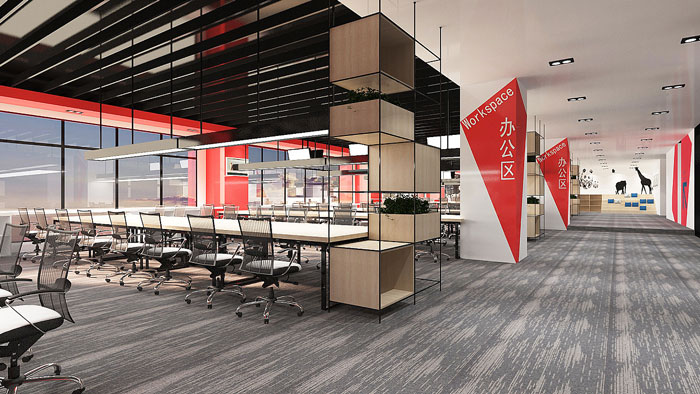 寵物公司辦公室辦公區(qū)裝修設計效果圖