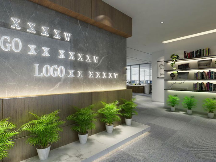 杭州良渚辦公室進門區(qū)裝修設計效果圖