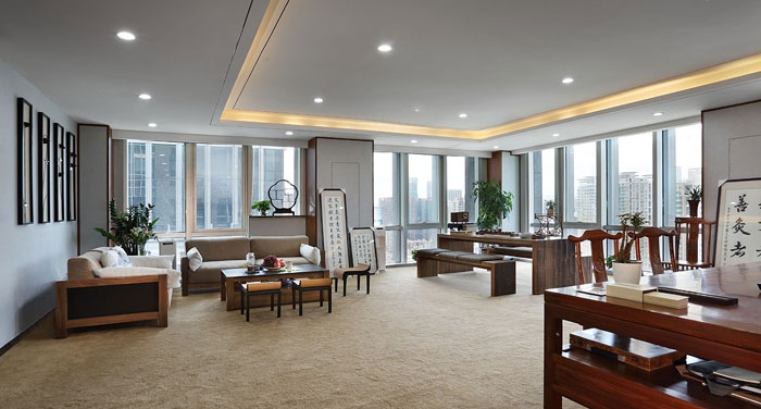 機(jī)電公司董事長(zhǎng)辦公室裝修設(shè)計(jì)實(shí)景圖