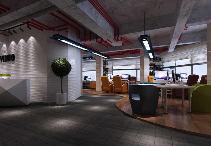 互聯網公司辦公室進門區(qū)裝修設計效果圖