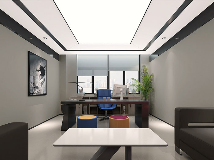 文化傳媒公司副總辦公室裝修設(shè)計效果圖