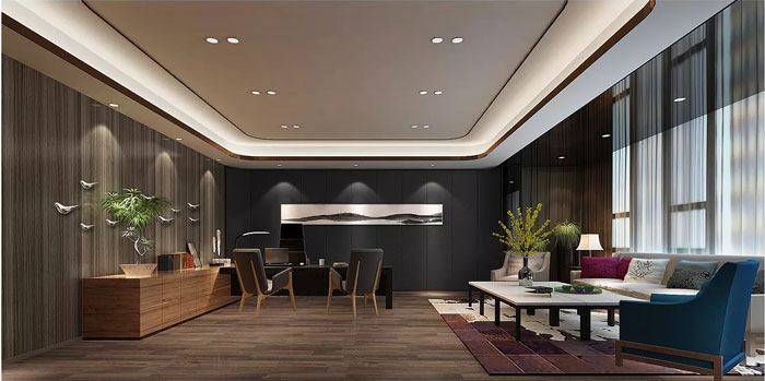 文化傳媒公司董事長辦公室裝修設(shè)計效果圖