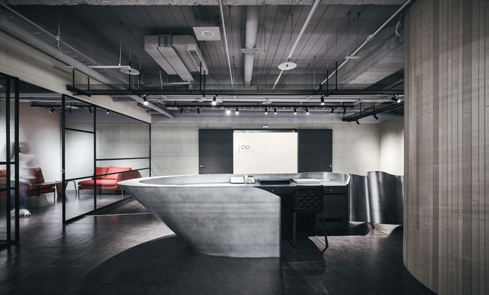 科技公司辦公室前臺裝修設(shè)計(jì)效果圖