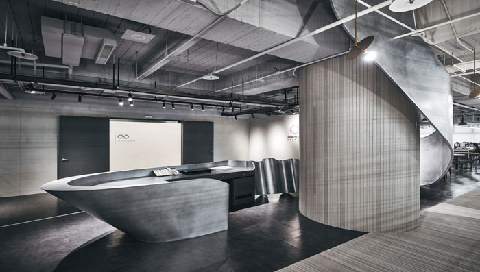 科技公司辦公室前臺裝修設(shè)計(jì)效果圖