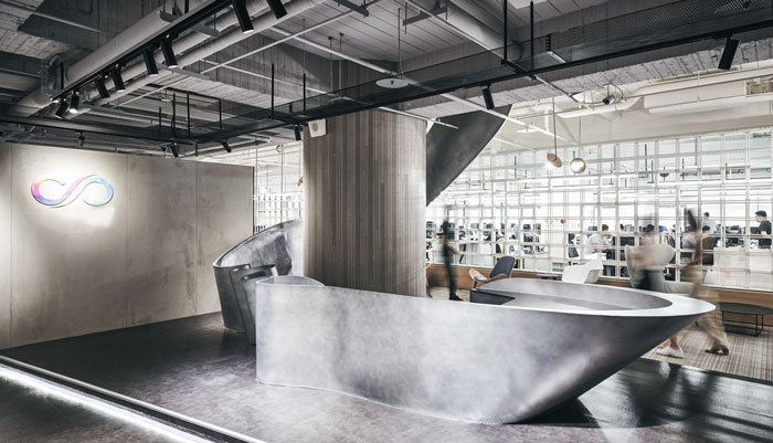 科技公司辦公室前臺裝修設(shè)計(jì)效果圖