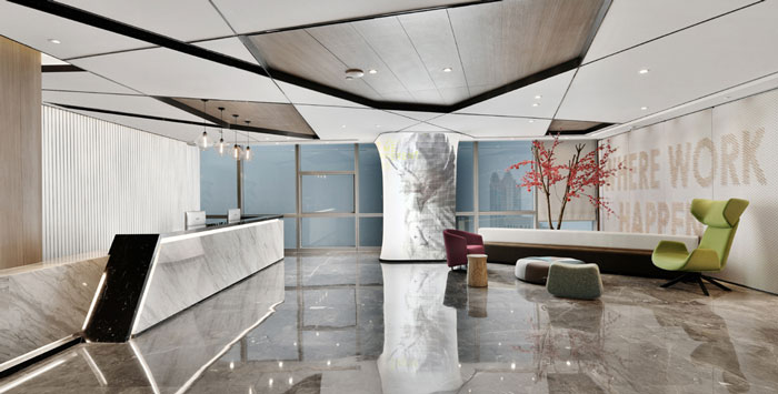 聯(lián)合辦公大樓大廳裝修設計效果圖