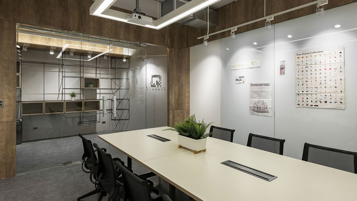 科技公司辦公室接待、會議區(qū)裝修設(shè)計效果圖