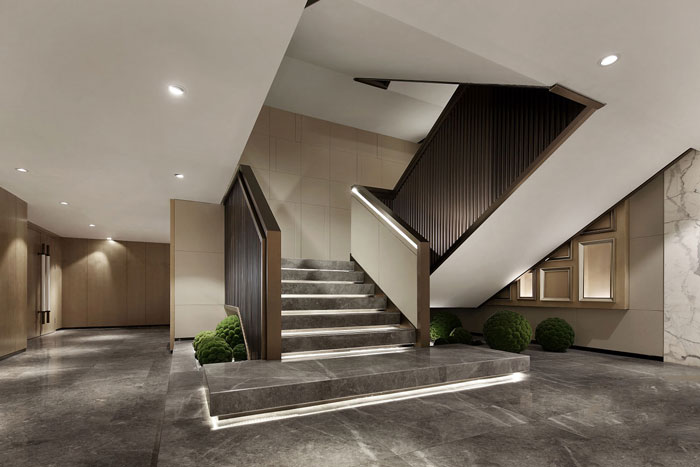 藥業(yè)公司辦公室樓梯裝修設計效果圖
