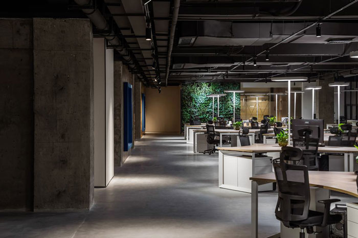 智能辦公室辦公區(qū)裝修設計效果圖