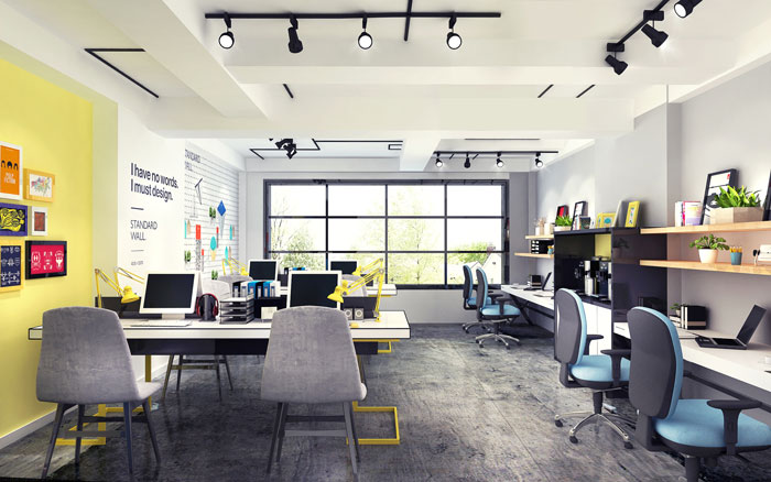 輕工業(yè)風(fēng)格辦公室辦公區(qū)裝修設(shè)計(jì)效果圖