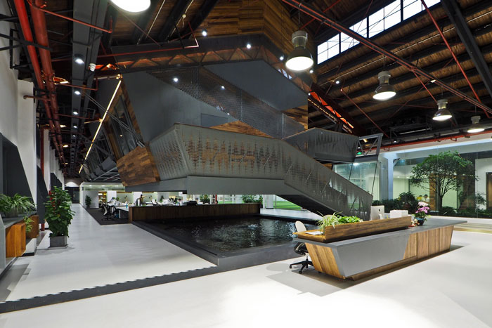 實業(yè)投資公司辦公室前臺大廳裝修設(shè)計效果圖