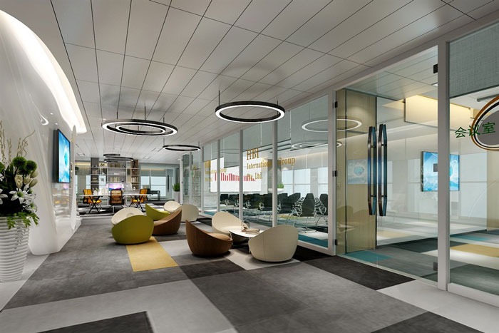 辦公室總部洽談區(qū)裝修設(shè)計效果圖
