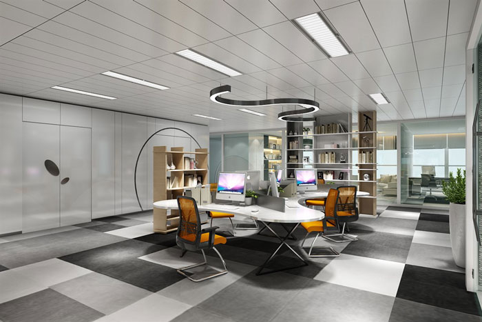 辦公室總部辦公區(qū)裝修設(shè)計效果圖