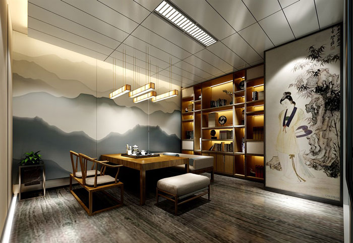 辦公室總部茶室裝修設(shè)計效果圖