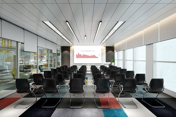 辦公室總部培訓(xùn)室裝修設(shè)計效果圖