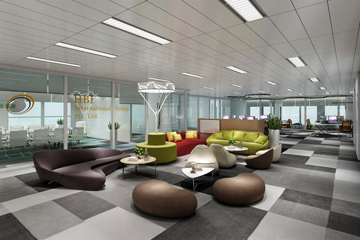 辦公室總部洽談區(qū)裝修設(shè)計效果圖