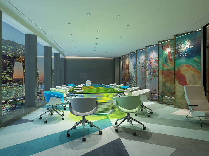集團(tuán)辦公室會(huì)議室裝修設(shè)計(jì)效果圖