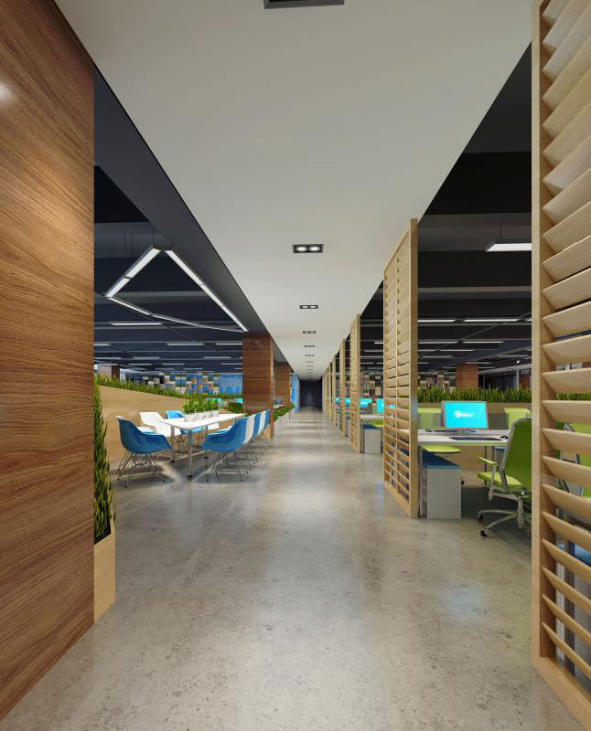 杭州良渚辦公室辦公過(guò)道裝修設(shè)計(jì)效果圖