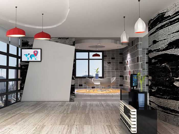 小型創(chuàng)意辦公室前臺裝修設(shè)計(jì)效果圖