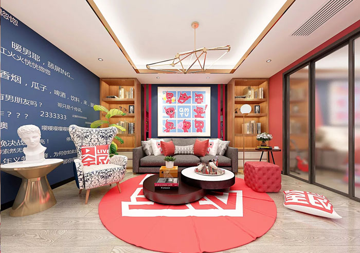 主播直播間客廳裝修設(shè)計效果圖