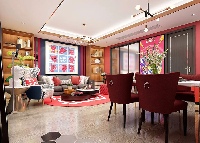 主播直播間餐桌裝修設(shè)計效果圖