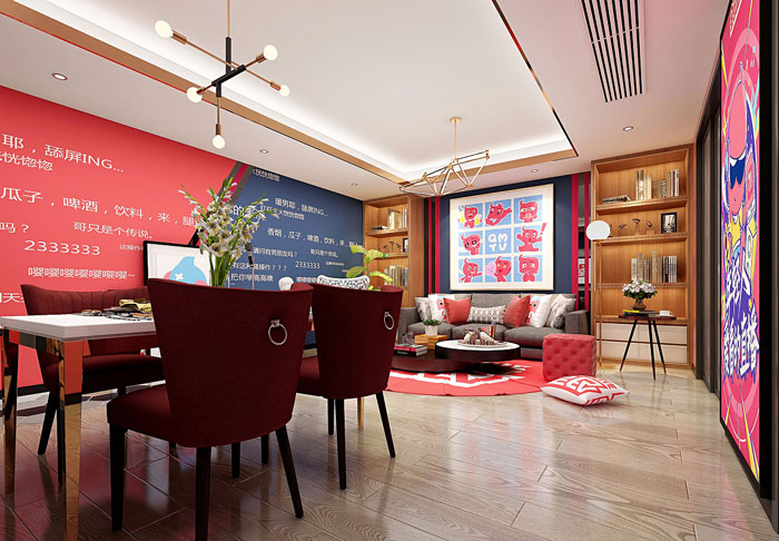 主播直播間餐桌裝修設(shè)計效果圖