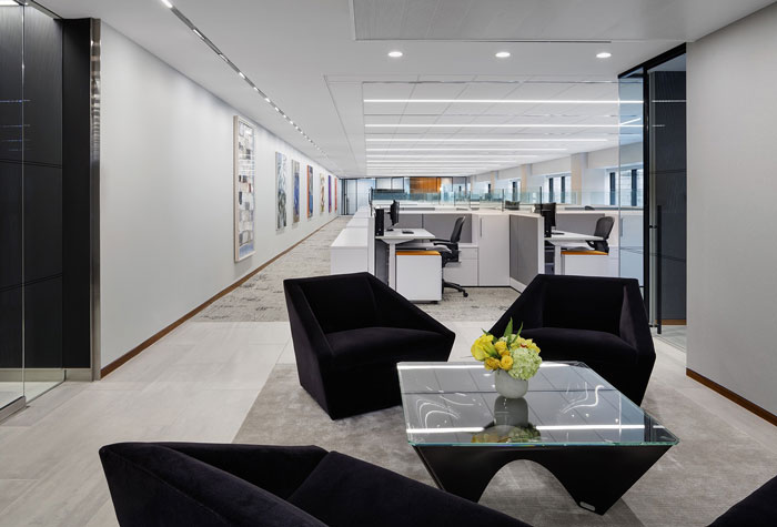 極簡風格辦公室辦公區(qū)裝修設計效果圖