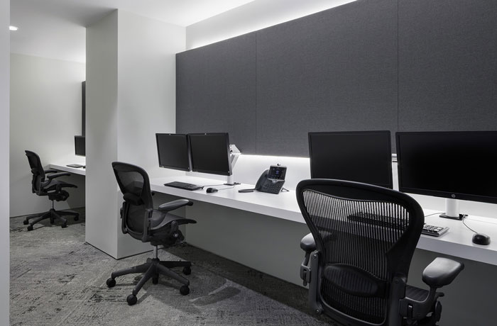 極簡風格辦公室業(yè)務區(qū)裝修設計效果圖