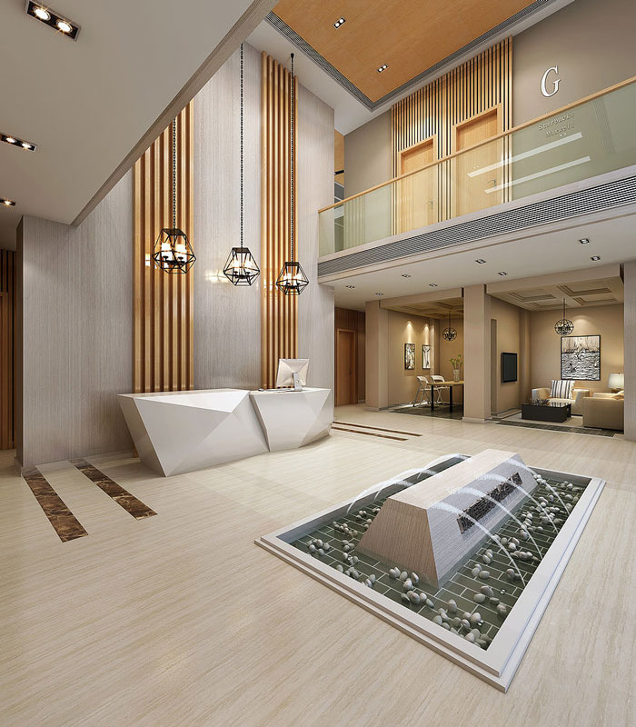 特色辦公室前臺裝修設(shè)計效果圖