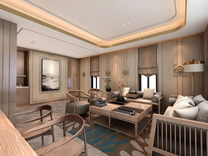 新中式辦公室休息區(qū)設(shè)計效果圖