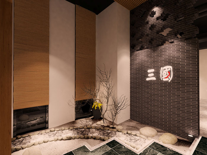 中式風格進門區(qū)裝修設(shè)計效果圖