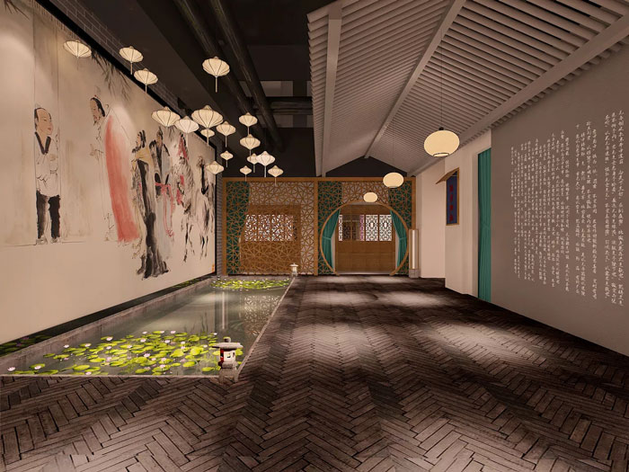 中式風格中庭裝修設(shè)計效果圖