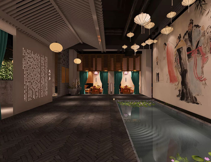 中式風格中庭裝修設(shè)計效果圖