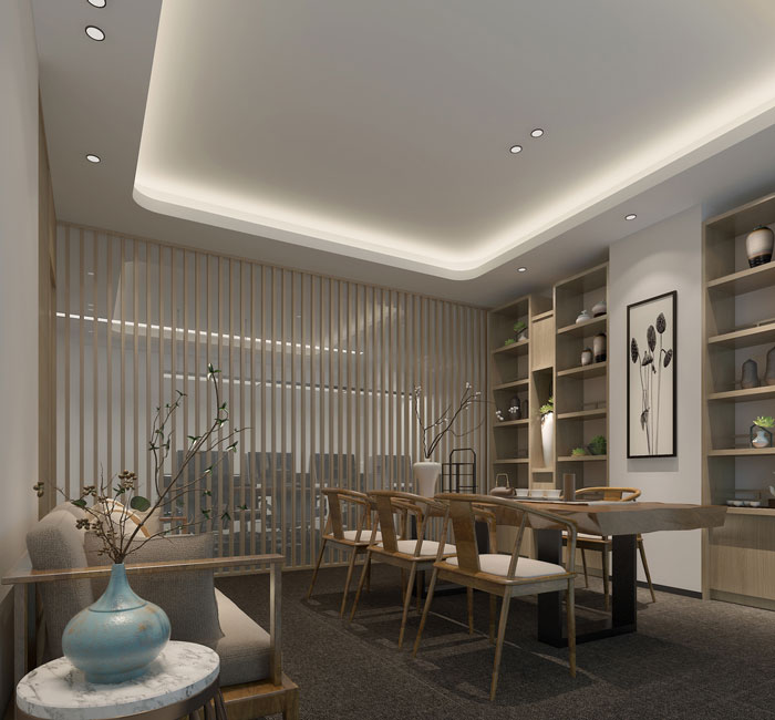 現(xiàn)代中式總經(jīng)理辦公室裝修設計效果圖
